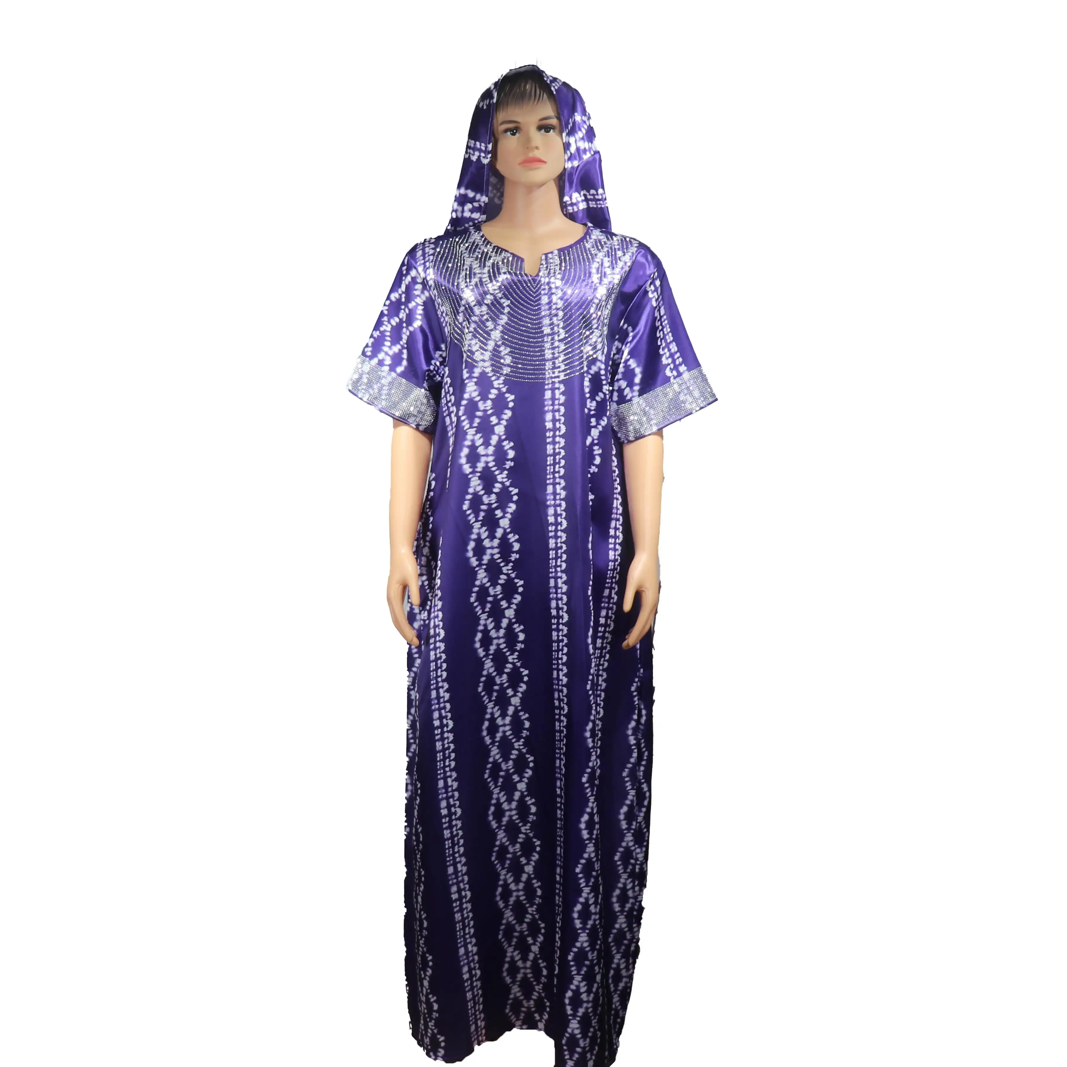 high quality African Print Women German Print Dresses Patterns rhinestone Latest African Fashion Designs