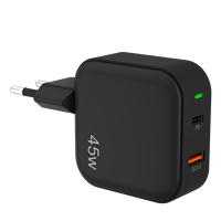 Chargeur rapide USB Type-C double port 45W PD QC3.0 Prise EU UK pour tablette Samsung Charge rapide 3.0 Chargeur efficace avec lumière LED