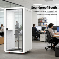 Cabine de réunion insonorisée professionnelle portable pour studio, salle de réunion, enregistrement téléphonique, cabine acoustique pour 6 personnes, cabine de travail insonorisée, pod de bureau insonorisé