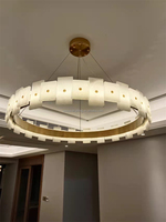 Imple anganging iiving ooom eceiling endant ights irircle ings Old uxury Modern Copper Marble handelier
