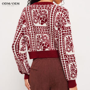 Suéter de Mujer, Elegante y Casual, de Cachemira, Suéter de Lana Tejida para Mujer, Jersey de Punto, Suéter con Estampado Geométrico Jacquard - Product Image 2