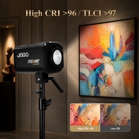 Projecteurs LED COB multicolores portables Jixio 300W, contrôle DMX512, CRI96, angle de faisceau 36°, indice de protection IP33, dimmables, pour diffusion en direct TikTok