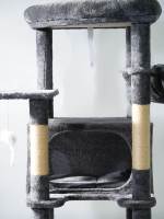 Produit phare d'usine : Arbre à chat d'intérieur de haute qualité, Colonne à gratter luxueuse en bois, Tour cabane pour chat