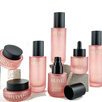 Ensemble de flacons et pots en verre pour cosmétiques, dégradé bleu-jaune nacré, luxe haut de gamme, 30g 50g 30ml 45ml 100ml 120ml 150ml