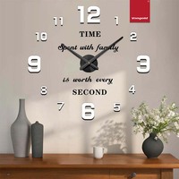 Jam Dinding Gantung Besar Akrilik Putih Mengkilap DIY Mekanisme Quartz Senyap Dekorasi Ruang Kerja Eksekutif Kantor Modern Art Deco 120cm