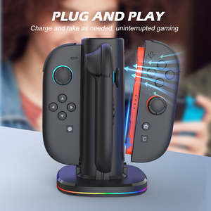 Support de charge magnétique sans fil RGB haute vitesse JYS pour Joy-Con avec support vertical de charge rapide en ABS+PCBA - Product Image 2