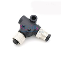 Connecteur M12 5 broches mâle-femelle coudé à 90° de type L, blindé IP67, pour équipement étanche
