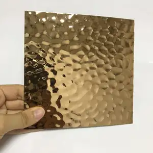 304/304l/316 Water Ripple 410 Decorative Sheets Gold Stainless Steel Brushed 4mm Price 1.5mm 1.8mm Plate Sheet Metal Embossing