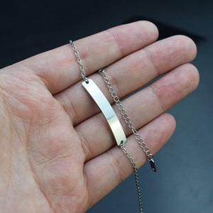 Minimalista In Bianco In Acciaio Inox Argenteo Braccialetto per la Donna Degli Uomini di Incisione Personalizzata Monili Che Fanno <span class=keywords><strong>Accessori</strong></span> All'ingrosso - Product Image 5