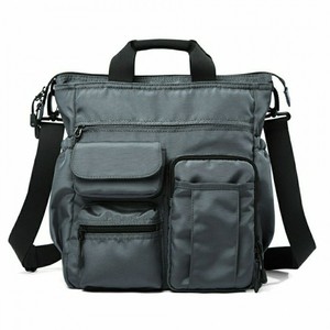 Men's Crossbody Bag Gray Black 12 Inch <b>Laptop</b> Capacity Casual Travel Shoulder Bag Everyday Use - Product Image 3