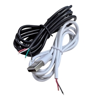 Kabel USB 2.0 a Male ke Ujung Kabel Tanpa Isolasi 2pin 4pin untuk Pengisian Cepat Lampu LED Strip