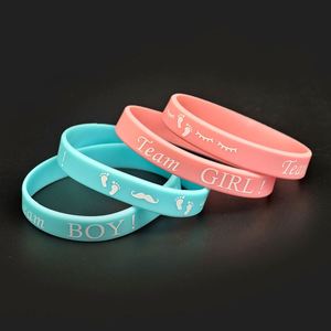 สายรัดข้อมือซิลิโคนสำหรับเด็กผู้ชายและเด็กผู้หญิง สายรัดข้อมือยางสำหรับงานเลี้ยงเปิดเผยเพศทารก - Product Image 3