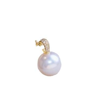 Pendentif en argent S925 avec perles rondes plates de 10 à 13 mm, accessoires de perles DIY pour la fabrication de bijoux, support vide, collier simple 31143 - Product Image 5