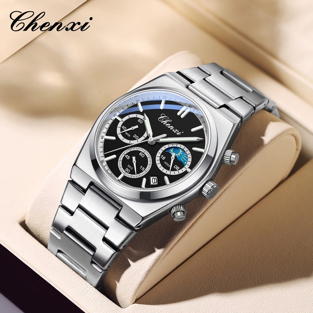 Montre Vintage Inotime Pour Homme - Boîtier Doré, Cadran Gris, Bracelet Cuir - Années 2000