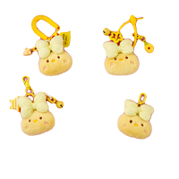 Nœud papillon poussin pendentif dessin animé japonais guérison mignon Animal Mini peluche poupée sac breloque porte-clés