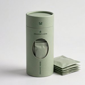 Artisan Loose Leaf Tea Packaging Round Cylinder <b>Box</b> with Clear Window Rigid Cardboard Paper Tube Custom Logo Printing - Product Image 2