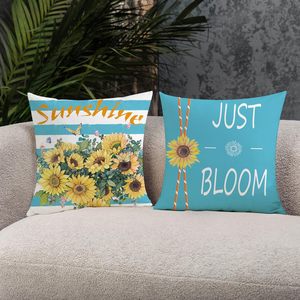 <span class=keywords><strong>Funda</strong></span> de <span class=keywords><strong>almohada</strong></span> Sunflower Blue de 18 x 18 pulgadas, juego de 4 fundas de <span class=keywords><strong>almohada</strong></span> de verano, adecuadas para la decoración del hogar - Product Image 4