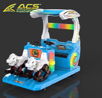 Attraction d'arcade commerciale intérieure ACS Red Multi Seat Animal Ride-On avec éclairage, certifiée CE