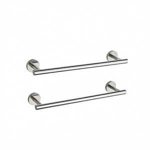 Porte-serviettes mural en acier inoxydable, 2 barres, 60 cm, design minimaliste pour salle de bain - Product Image 1