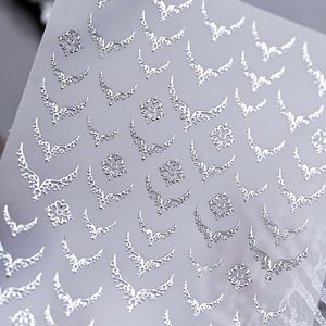 Autocollants pour ongles de style français en forme de V avec estampage à chaud vintage, faciles à appliquer, autocollants pour nail art, pour manucure DIY en salon - Product Image 4