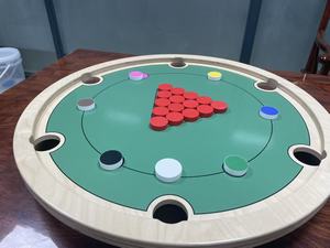 Jeu de société en bois Carrooka multifonctionnel : billard, puzzle et jeux de carrom hybrides pour adultes et enfants, table de jeu - Product Image 2