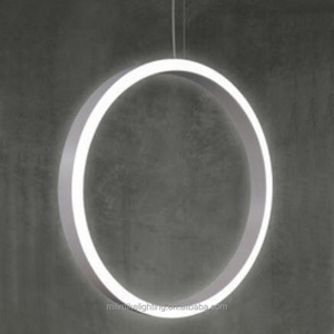 Elegante colgante decorativo Circular LED luces colgantes diámetro 450mm Fondo interior nórdico pared lineal lámparas de bucle suspendido - Product Image 3