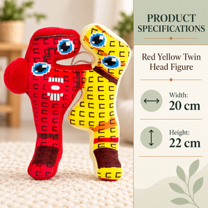 Peluche souple à double tête rouge et jaune, figurine décorative lumineuse <span class=keywords><strong>pour</strong></span> étagère, idée cadeau <span class=keywords><strong>pour</strong></span> station de journalisation lumineuse - Product Image 2