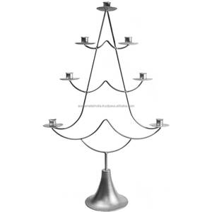 Bougeoirs flocon de neige étoiles en laiton aluminium avec design d'arbre festif idéal pour la décoration de Noël et les décorations de vacances - Product Image 3
