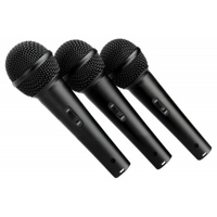 Microphone dynamique supercardioïde XM1800S, lot de 3 avec interrupteur marche/arrêt pour chant et instruments en direct