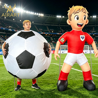 Costume de mascotte gonflable en forme de ballon de football pour défilés de stades, festivals de supporters, et présentations commerciales sportives