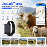 Traceur GPS solaire 4G GSM pour bétail, 20000mAh, étanche IP67, anti-effraction, avec sangle, pour bovins et ovins, géolocalisation en temps réel, anti-vol, localisateur PC