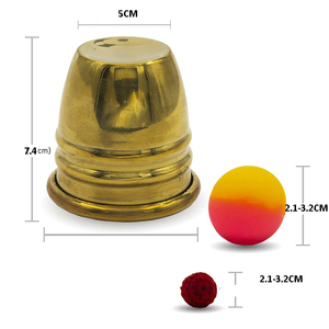 Cổ điển Brass cốc ma thuật với Chop quay quả bóng kim loại tùy chỉnh kim loại cup đạo cụ cho Close-up thủ đoạn ma thuật tấm chế tạo kim loại - Product Image 1
