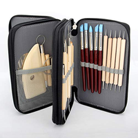 Kit d'outils de poterie Bview Art 42 pièces avec tablier et étui de rangement, ensemble d'outils professionnels pour la sculpture de l'argile, pour la céramique, l'argile polymère, le bricolage