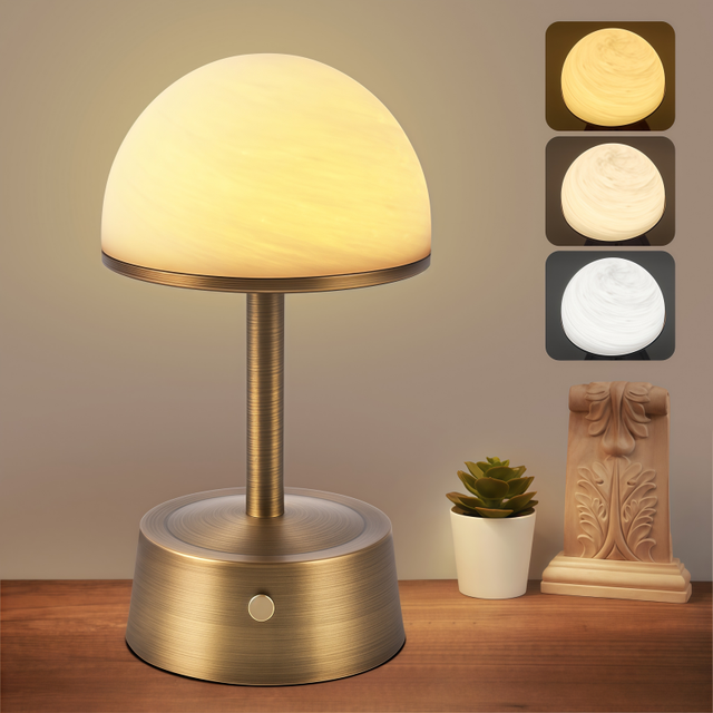 Online Wholesale Modern Natural Spanish Alabaster Rechargeable Desk Lamp Nordic Stepless Dimmable Brightness Brass Desk Lamp