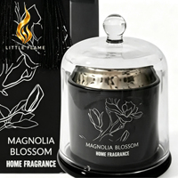 Vente en gros de cloches en verre florales, boîtes kraft à poignée, pompons noirs, cadeaux de mariage, souvenirs, élégants cadeaux parfumés pour la maison
