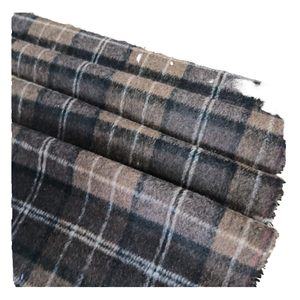 Tissu en velours tissé à carreaux vintage, mélange 20% laine 80% fibres chimiques, respirant, 353 GSM, pour vêtements homme, femme, garçon, fille - Product Image 1