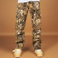 Denim fabricant de haute qualité chasse camouflage empilé personnalisé multi-poches Patch Vintage véritable arbre imprimé Cargo pantalon pour hommes