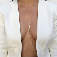 Chaîne de corps Sexy en alliage de diamant pour femme, Simple, soutien-gorge en cristal, chaîne de collier, bijoux, nouvelle mode 2023