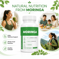 60 Cápsulas de Extracto de Moringa Oleifera de 800 mg, Suplemento Dietético de Alimentos Integrales, Apoyo Diario para el Bienestar, OEM ODM