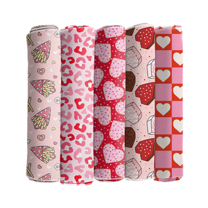 Sevgililer Günü Baskılı Mermi Kabarcık Dokulu %100 Polyester Anti-Statik Esnek Kumaş Kız Çocuk Aksesuarları El İşi Çantası için - Product Image 6