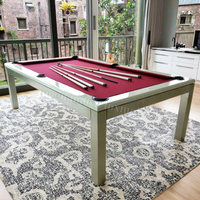 Table de billard convertible de qualité tournoi en acier inoxydable de 8 pieds avec conversion en table à manger pour un usage domestique