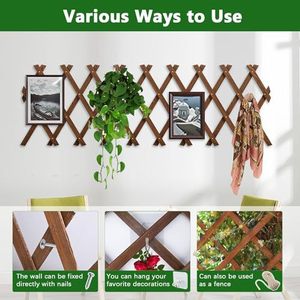 Valla de madera anticorrosión para exteriores, valla retráctil, valla para trepar en patios, estructura de rejilla, barandilla decorativa para jardín - Product Image 4