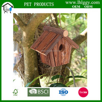 Vente de gros Volière & nichoir pour oiseaux en bois naturel et écorce