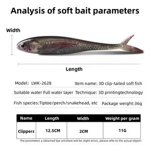 Señuelo <span class=keywords><strong>de</strong></span> plástico blando <span class=keywords><strong>de</strong></span> alta calidad, 2 uds., 12,5 cm, 11g, impresión 3D, aleta <span class=keywords><strong>de</strong></span> pez biomimética, señuelo <span class=keywords><strong>de</strong></span> cola <span class=keywords><strong>de</strong></span> tenedor <span class=keywords><strong>de</strong></span> pesca suave para todas las aguas - Product Image 2