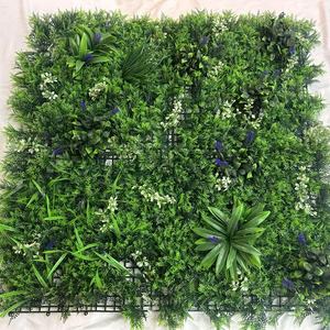 Pannello di bosso artificiale parete verde verticale recinzione esterna foglia artificiale erba mista recinzione muro di nozze Hotel decorazione per la casa - Product Image 3