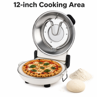 Four à pizza électrique professionnel au design populaire, en fonte, avec thermomètre