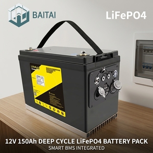 Bateria LiFePO4 12V 150Ah com BMS Inteligente 150A, Bateria de Lítio de Ciclo Profundo para Backup Residencial e Armazenamento de Energia de Emergência - Product Image 1