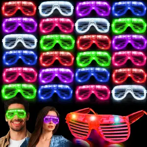 LED-Brille Silvester Party Brille Glow in The Dark Party zubehör Rave Neon Shutter Shades Leuchten Brille Sonnenbrille