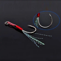 10 #- 26 # Boat Line Eisen gebundenes Haar Blut Assist Haken Slow Swing Jigging Haken mit Feder Doppelhaken Angela us rüstung