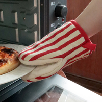 En gros, Maniques de four et gants de micro-ondes en coton résistants à la chaleur, anti-brûlure, 14*18cm, à pois et rayés, pour la cuisine et la pâtisserie
